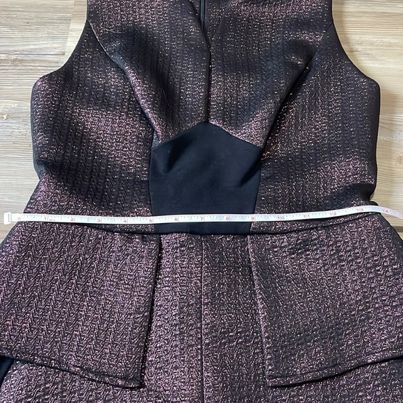Yoana Baraschi Purple Rain Peplum Cocktail Dress Size 4 Metallic Luxury Designer - Picture 10 of 15